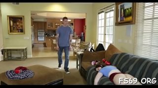 Girl sucks weenie of her stepfather